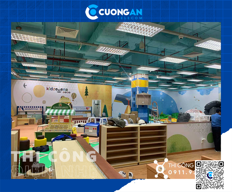 Thi công hệ thống điện nhẹ khu vui chơi Kidzooona rộng 600m2 tại AEON MALL Hải Phòng