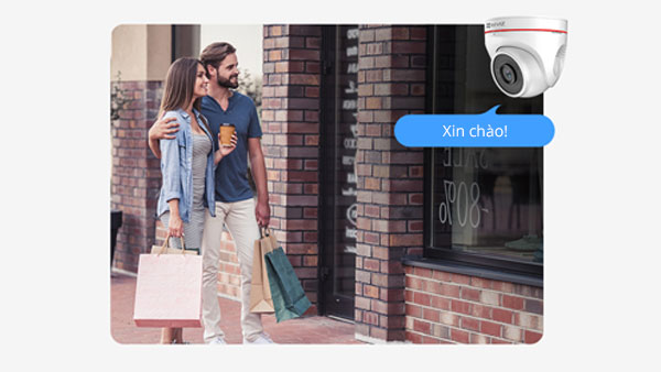 Camera Ezviz C4W có thể thay âm báo bằng giọng nói