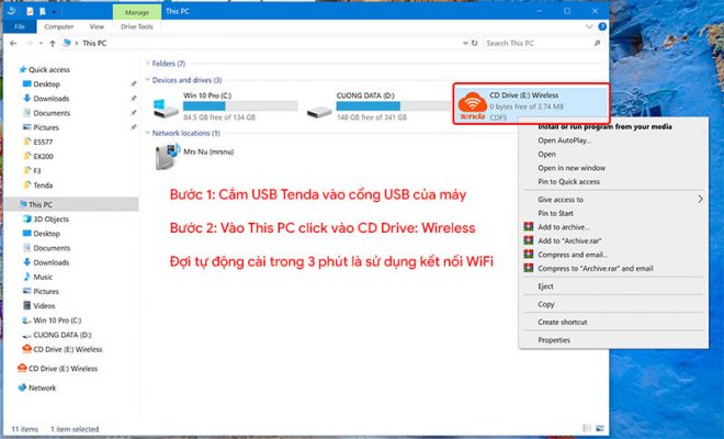 Hướng dẫn thu wifi cho máy tính bàn PC hay laptop bị hỏng WiFi tại Hải Phòng, Hạ Long