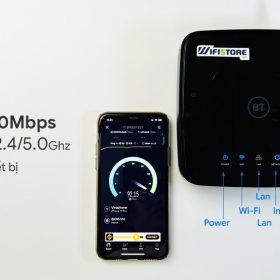 WiFi 4G Alcatel HH70 - 300Mbps, 2Lan/anten, tải 64users
