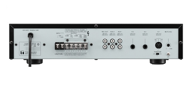 TOA A-2060 | Amply liền mixer 60W, 2 ngõ vào AUX, cân bằng điển tử mic, 2 âm bass và treble