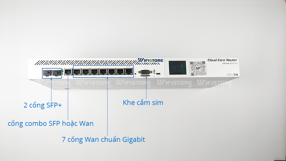Mikrotik CCR1009-7G-1C-1S+ | Router chịu tải 800user, 7 Wan/Lan Gigabit, 1 quang SFP+
