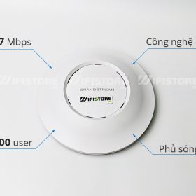 Grandstream GWN7605 WiFi ốp trần 1167Mbps, Tải 100user, Cổng PoE chuẩn Gigabit