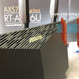 WiFi 6 AX5700 ASUS RT-AX86U xuyên 2 lớp tường dày 10cm