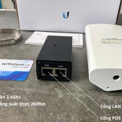 wifi ap ngoài trời ubiquiti 60user cổng kết nối