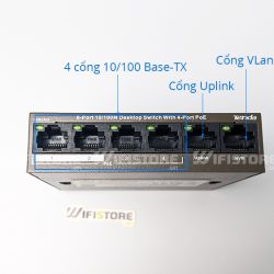 TEF1106P-4-63W | Switch 4 cổng PoE công suất 63W, 2 Lan in/out