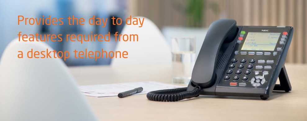 Điện thoại IP NEC IP7WW-8IPLD-C1 TEL hỗ trợ 1 tài khoản SIP, màn hình hiển thị LCD 6 dòng