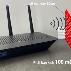Router WiFi Linksys EA7500S xuyên 1 lớp tường dày 20cm