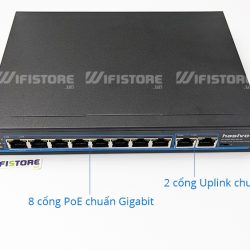 S1100P-8G-2G-Ai | Switch PoE HASIVO 8 cổng PoE công suất 120W, 2 Uplink Gigabit