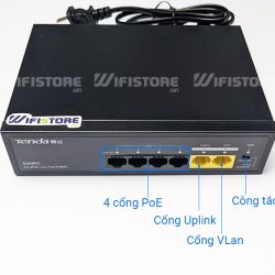 Tenda S106PC | Switch PoE 6 cổng PoE công suất 45W, 4 cổng Lan