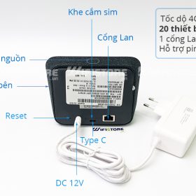 WiFi HTC 5G Hub tốc độ 2.63Gbps, tải 20user, màn Hình 5.0 inch