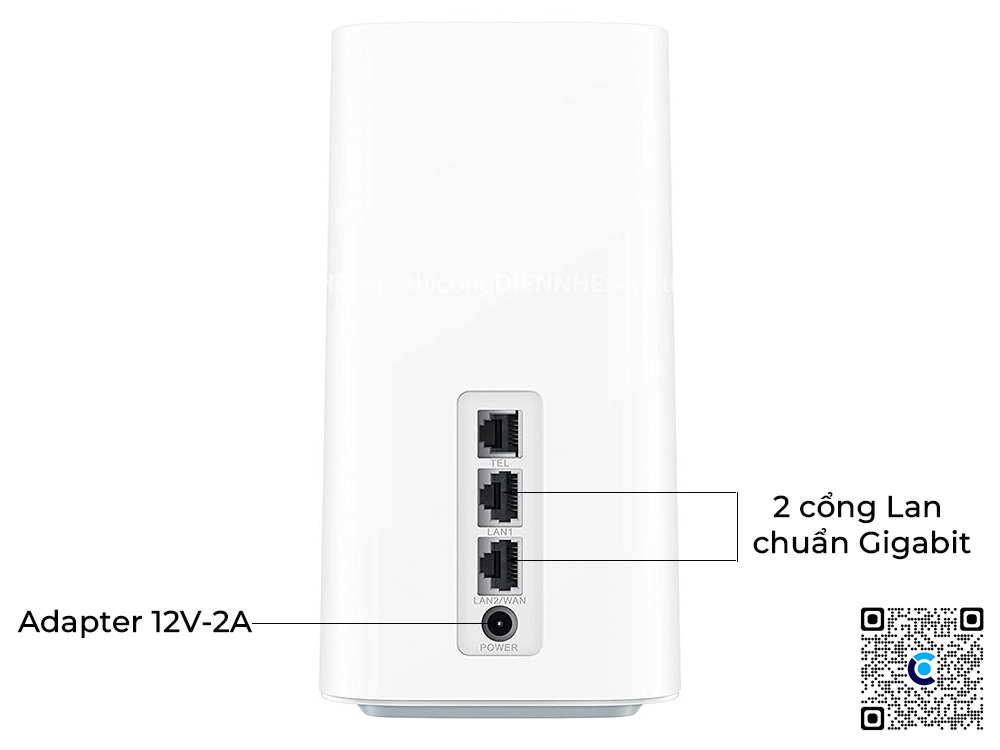 Huawei CPE Pro 2 H112-370 WiFi 5G tốc độ 3.6Gbps, tải 128user, Cổng LAN 1Gb