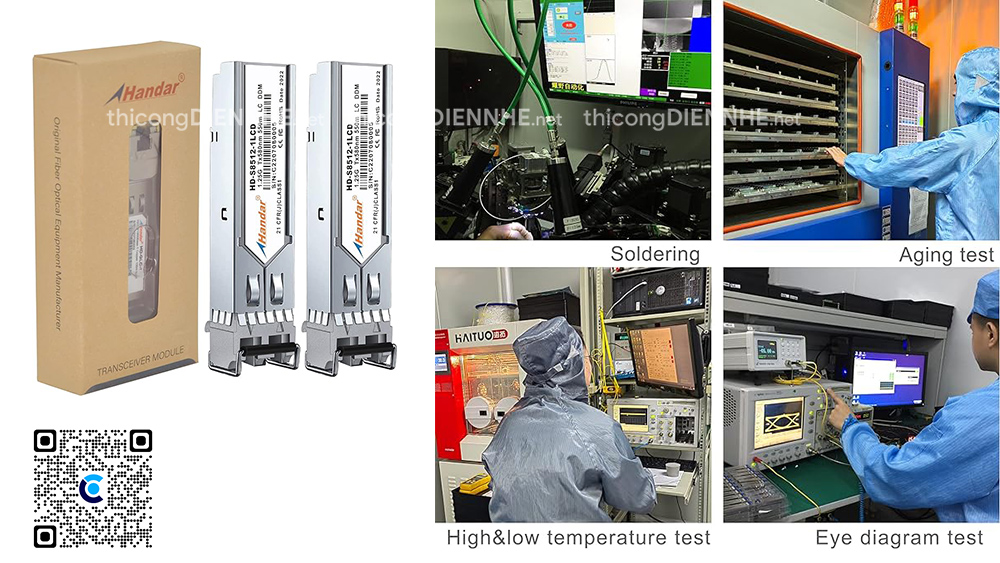 Module quang SFP-1G-MM Handar, tốc độ 1.25G 850nm 550m, chuẩn Dual LC