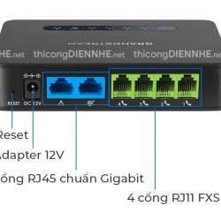 Grandstream HT814, Bộ chuyển đổi ATA 4 cổng máy lẻ Analog