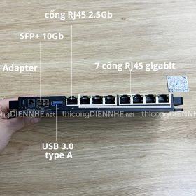 Mikrotik RB5009UG+S+IN Router chịu tải 300user, 7 cổng RJ45 Gb, 1 cổng RJ45 2.5Gb, SFP 10Gb