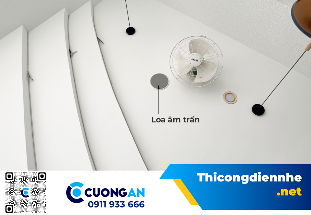 Thi công hệ thống điện nhẹ Am Sande Cafe 153 Quang Trung, quy mô 150m2