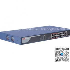 Hikvision DS-3E0318P-E(B) | Switch 16 port 100Mbps, Max PoE 230W