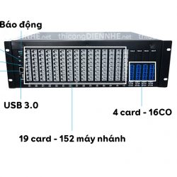 Khung tổng đài Excelltel PABX TP152, sẵn nguồn, 15 khe card nhánh, 4 khe card trung kế