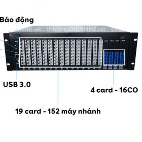 Khung tổng đài Excelltel PABX TP152, sẵn nguồn, 15 khe card nhánh, 4 khe card trung kế
