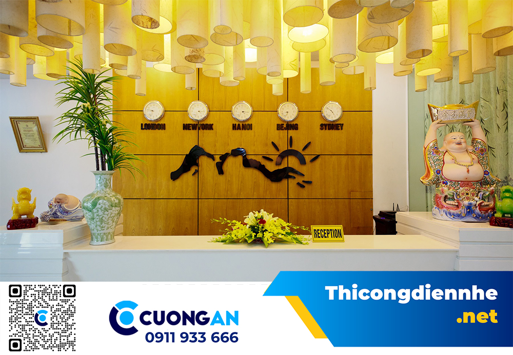 Thi công điện nhẹ Nhà Hàng Tiệc Cưới Bình Minh Trường Sơn tiêu chuẩn 2 sao, quy mô 24 phòng