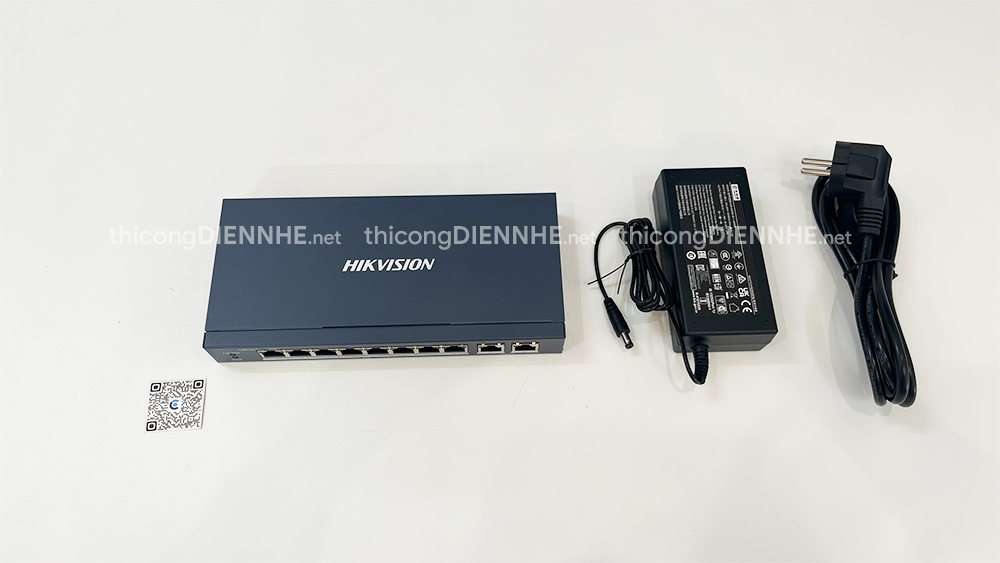 Hikvision DS-3E0310P-E/M | Switch 8 port PoE 60W, 2 uplink Gigabit