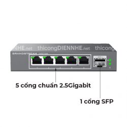 Grandstream GWN7700M | Switch chia mạng 5 cổng chuẩn 2.5Gigabit, 1 cổng SFP