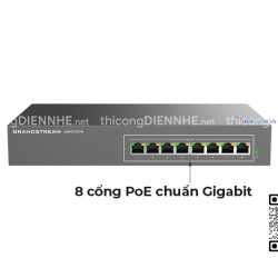 Grandstream GWN7701PA | Switch chia mạng 8 Cổng PoE chuẩn Gigabit