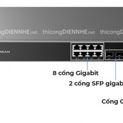 Grandstream GWN7801 | Switch 8 Cổng Gigabit Layer 2+, 2 cổng Gigabit SFP