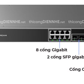 Grandstream GWN7801 | Switch 8 Cổng Gigabit Layer 2+, 2 cổng Gigabit SFP