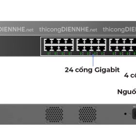 Grandstream GWN7803 | Switch 24 Cổng Gigabit Layer 2+, 4 cổng Gigabit SFP