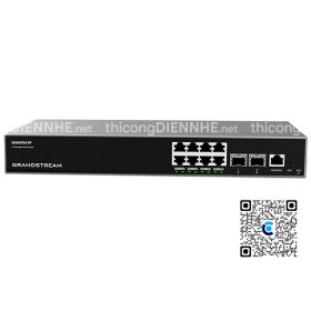 Grandstream GWN7811P | Switch chia mạng 8 Cổng PoE Gigabit, 2 cổng SFP+ 10 Gigabit