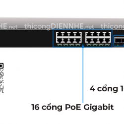 Grandstream GWN7812P | Switch chia mạng 16 Cổng PoE Gigabit, 4 cổng SFP+ 10 Gigabit