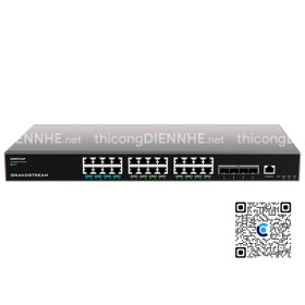 Grandstream GWN7813P | Switch chia mạng 24 Cổng PoE Gigabit, 4 cổng SFP+ 10 Gigabit