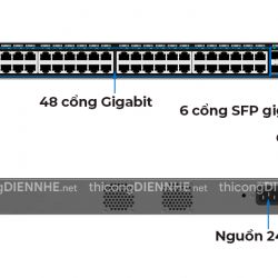 Grandstream GWN7806 | Switch 48 Cổng Gigabit Layer 2+, 6 cổng Gigabit SFP