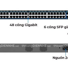 Grandstream GWN7806 | Switch 48 Cổng Gigabit Layer 2+, 6 cổng Gigabit SFP