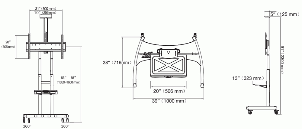Giá Treo Tivi Di Động NB AVA1800-70-1P (55 – 90 Inch)