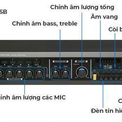 Amply Mixer Inter-M PM 236 | Công suất 115W, tích hợp cổng USB/thẻ SD cho nhạc MP3