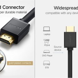 Ugreen 10109 dài 5M màu Đen Cáp tín hiệu HDMI chuẩn 1.4 hỗ trợ phân giải 4K*2K