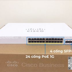 Cisco CBS220-24P-4X-EU | Switch chia mạng 24 Port PoE Gigabit, 4 Port SFP+ 10G