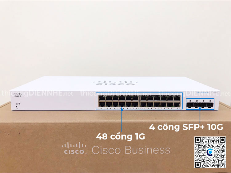 Cisco CBS220-24T-4X-EU | Switch chia mạng 24 Port Gigabit, 4 Port SFP+ 10G 