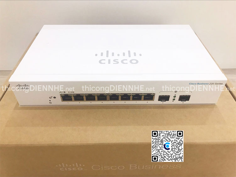 Cisco CBS220-8T-E-2G | Switch chia mạng 10 Port Gigabit Smart 