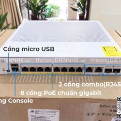 Cisco CBS350-8P-2G-EU | Switch chia mạng 8 PoE Gigabit Port, tổng công suất 67W