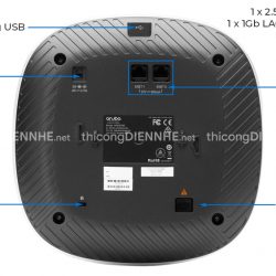 Aruba AP-345 | WiFi ốp trần 2966Mbps, Tải 256user, 1 Cổng PoE chuẩn Gigabit