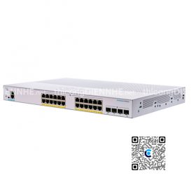 Cisco CBS350-24P-4G-EU | Switch chia mạng 16 PoE Gigabit Port, tổng công suất 195W