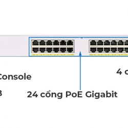 Cisco CBS350-24P-4X-EU | Switch chia mạng 24 PoE Gigabit Port, 4 cổng SFP+ 10G, tổng công suất 195W