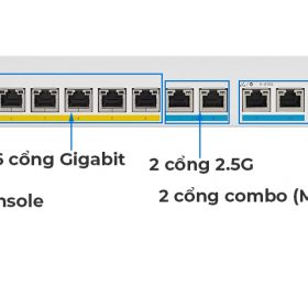 Cisco CBS350-8MGP-2X-EU | Switch chia mạng 6 x Gigabit Ethernet, 2 x 2.5G, 2 x Multigigabit/SFP+ combo