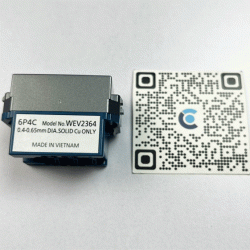 WEV2364H | Ổ cắm điện thoại 4 cực RJ11 Panasonic chuẩn wide, Xám nhũ cao cấp