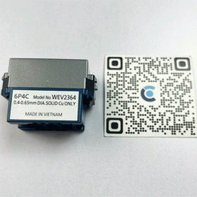 WEV2364H | Ổ cắm điện thoại 4 cực RJ11 Panasonic chuẩn wide, Xám nhũ cao cấp