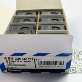 WEV2364H | Ổ cắm điện thoại 4 cực RJ11 Panasonic chuẩn wide, Xám nhũ cao cấp