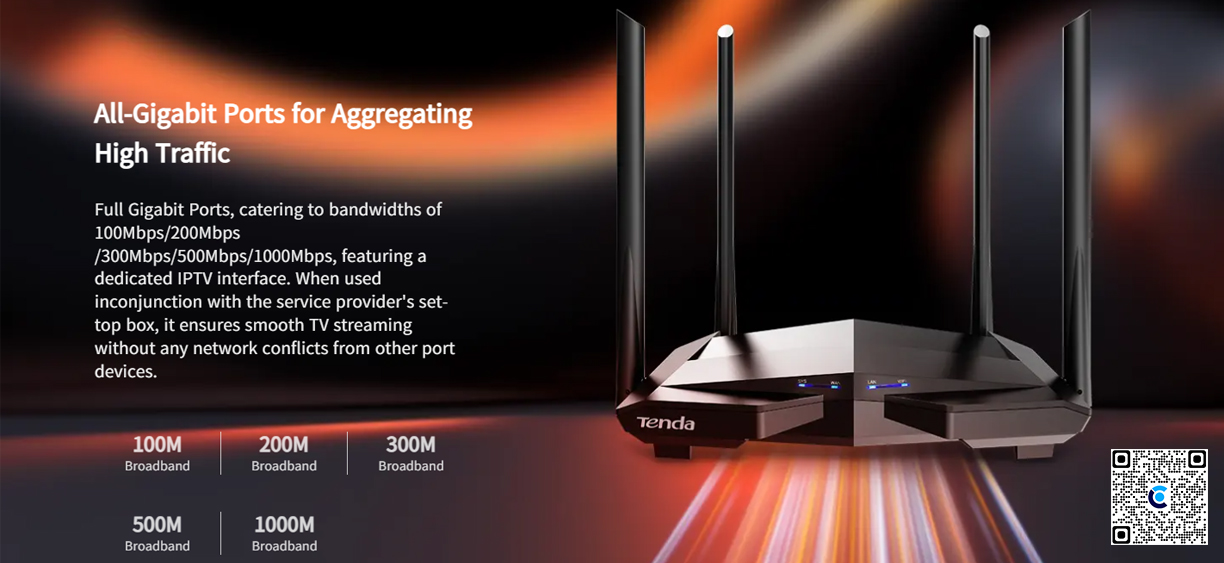 Tenda AC11 | Router WiFi tốc độ 1167Mbps, 5 anten 6dBi, 1Wan/3Lan Gigabit